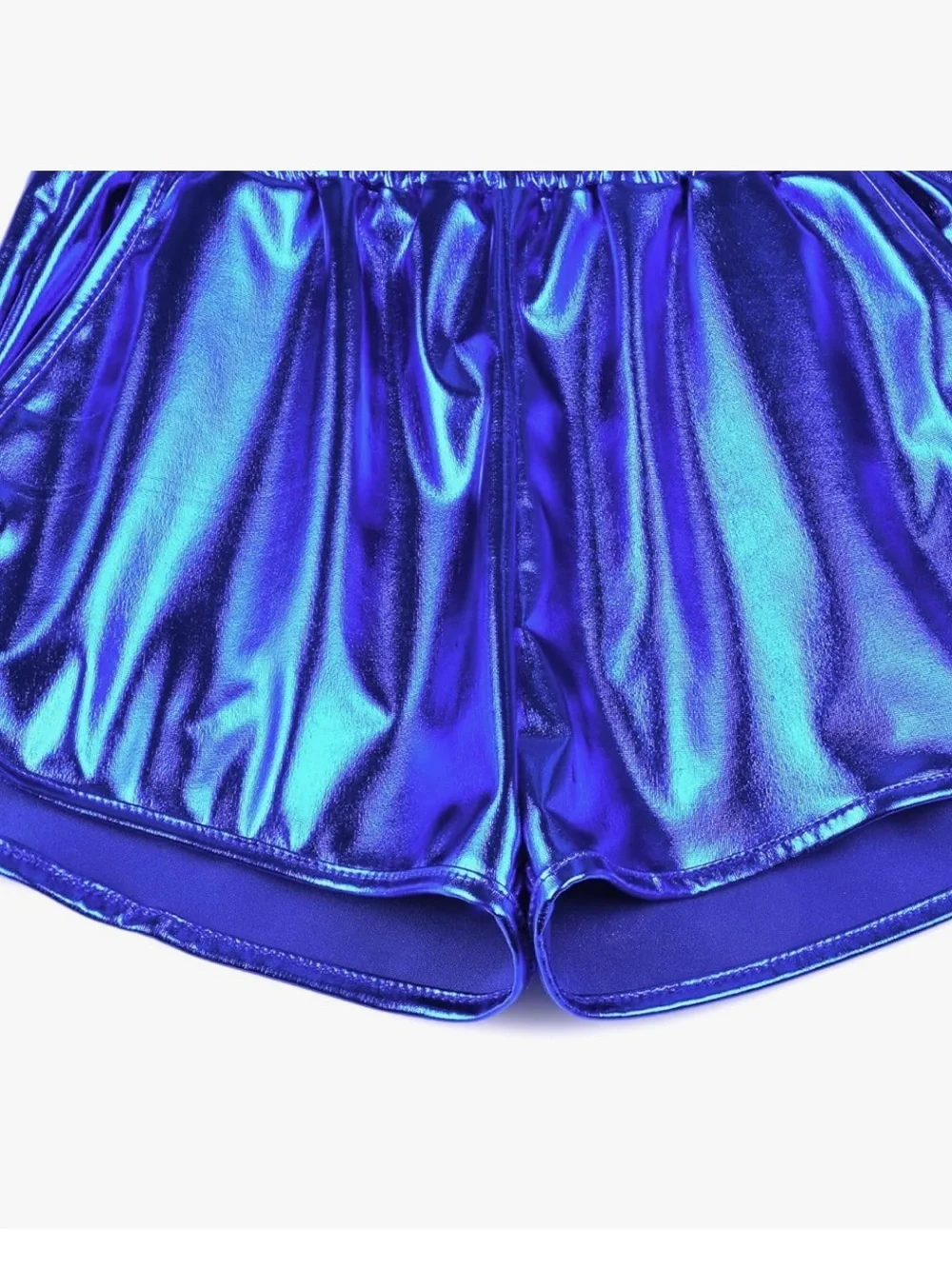 Girls metallic blue shorts size 140